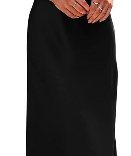 Women 2025 Summer Satin Dress Elegant Sleeveless Mock Neck Cocktail Party Maxi Dresses