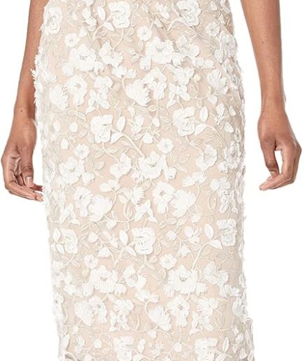 Women  V Neck Embroidered Sleeveless Belted Midi Dress