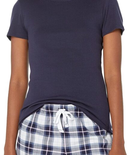 Women Poplin Short and Sleep Tee Set